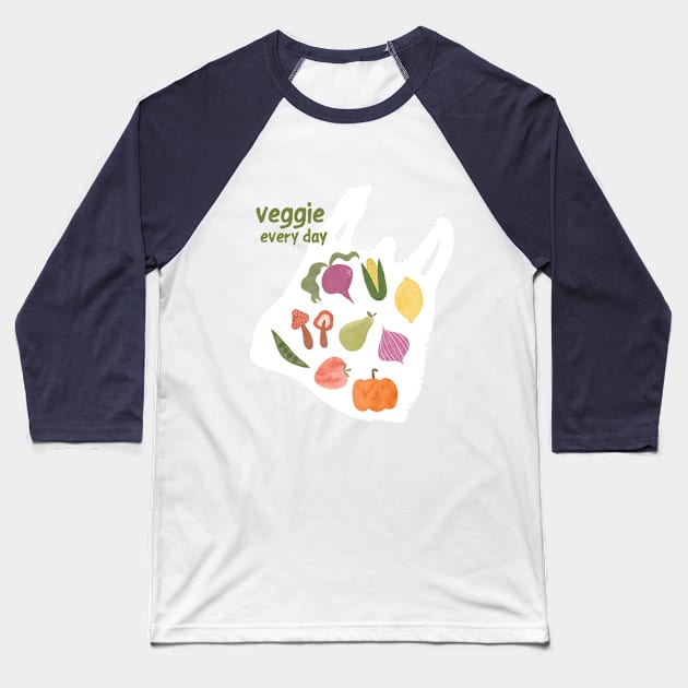 veggie every day / vegetables Baseball T-Shirt by mojistory